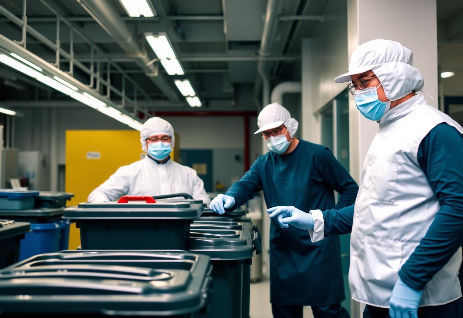 Operação de gerenciamento de resíduos em área industrial